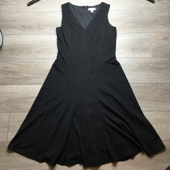 Coldwater Creek Dresses & Skirts - Coldwater Creek Dress A Line Midi Lined V Neck Sleeveless Little Black Size 10